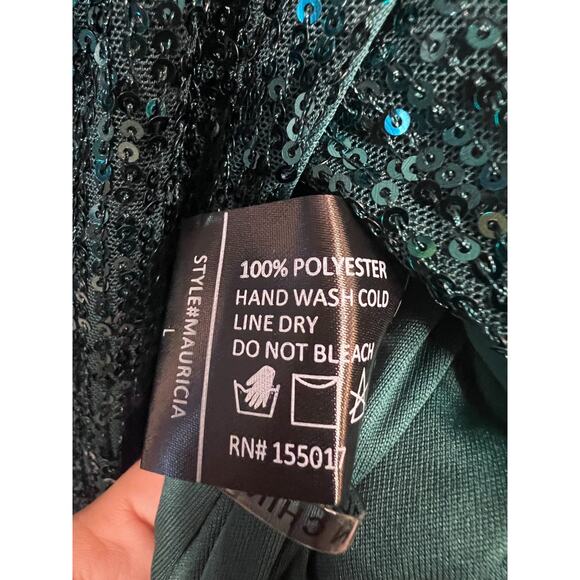 Baltic Born Size LG Green Sequins Maxi Dress NWT Holidays Classy - Picture 3 of 5